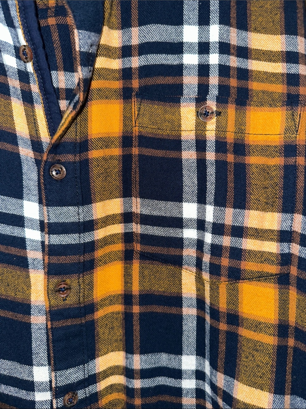 Men's Yellow and Black Plaid Button-Down Shirt - Picture 4 of 4